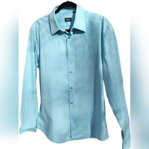 Mexx Men's Aqua Blue Long-Sleeve Dress Shirt. Sz XL